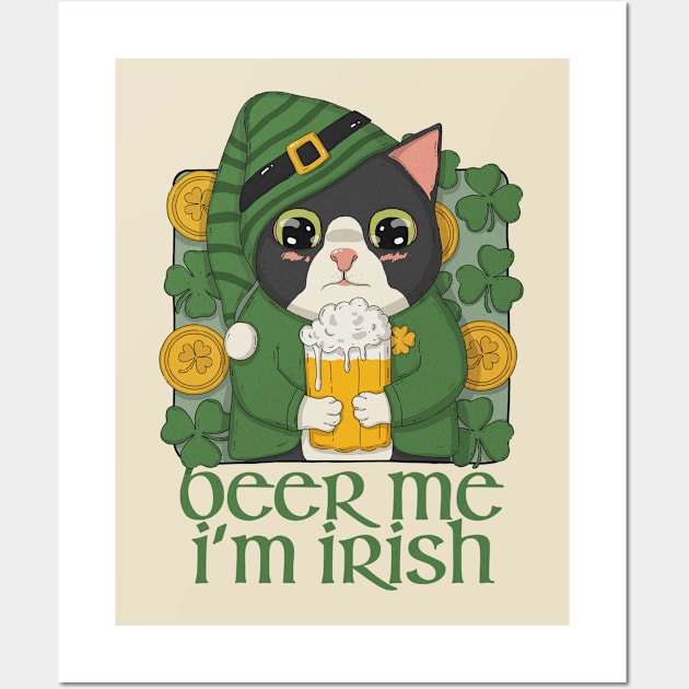 Beer Me I'm Irish Wall Art by Japanese Neko